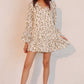 Simple Leopard Dress With Ruffle Cuff - Farnelli