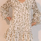 Simple Leopard Dress With Ruffle Cuff - Farnelli