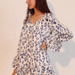 Simple Leopard Dress With Ruffle Cuff - Farnelli