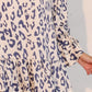Simple Leopard Dress With Ruffle Cuff - Farnelli