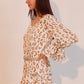 Simple Leopard Dress With Ruffle Cuff - Farnelli