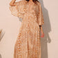 Bohemian Lurex Chiffon Cape Maxi Dress - Farnelli