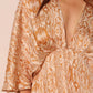 Bohemian Lurex Chiffon Cape Maxi Dress - Farnelli
