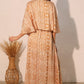 Bohemian Lurex Chiffon Cape Maxi Dress - Farnelli