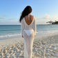 Crochet Maxi Dress With Long Sleeves - Farnelli