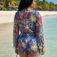 Vibrant Tropical Print 3-piece Bikini & Mesh - Farnelli