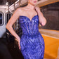 Ladivine CC8262 Crystal Adorned Sheer Bodice Strapless Fitted Mermaid Gown