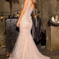 Ladivine CC8270 Timeless Glamour Scoop Neck Scroll Motifs Mermaid Gown