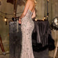 Ladivine CC8271 Red Carpet Glamour Crystal Embellished Fitted Gown