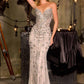 Ladivine CC8271 Red Carpet Glamour Crystal Embellished Fitted Gown
