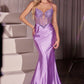 Ladivine CC8879 Dress Crystal & Satin Fitted Gown