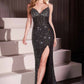 Ladivine CC8918 Dress Fitted Black Embellished Gown