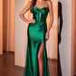 Ladivine CD0103 Dress Satin Strapless Fitted Gown