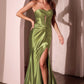 Ladivine CD0103 Dress Satin Strapless Fitted Gown