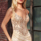 Ladivine CD0106 Dress Fitted Glitter Gown With Lace Applique