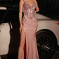 Ladivine CD0106 Dress Fitted Glitter Gown With Lace Applique