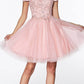Cinderella Divine CD0132 Short A-Line Dress Off The Shoulder Glitter Tulle Skirt