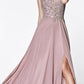 CLEARANCE - Cinderella Divine CD0133 Floor Length A-Line Chiffon Gown (Size M)