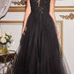 Cinderella Divine CD0154 Long Dress Beaded Applique Bodice Layered Tulle Skirt