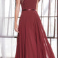 Cinderella Divine CD0156 Long Off The Shoulder Chiffon Gown Corset Back