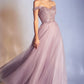 Cinderella Divine CD0177 Glitter Tulle A-Line Ball Gown Off the Shoulder