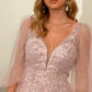 Cinderella Divine CD0182 Glitter Tulle A-Line Formal Dress