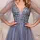 Cinderella Divine CD0182 Glitter Tulle A-Line Formal Dress