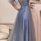 Cinderella Divine CD0182 Glitter Tulle A-Line Formal Dress