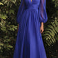 Cinderella Divine CD0192 Long Sleeve A-Line Chiffon Dress