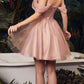 Ladivine CD0211 Off The Shoulder Embellished A-Line Short Corset Bodice Dress