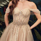 Ladivine CD0211 Off The Shoulder Embellished A-Line Short Corset Bodice Dress