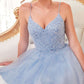 Ladivine CD0213 Short A-Line and Glitter Tulle Dress