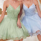 Ladivine CD0213 Short A-Line and Glitter Tulle Dress