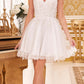 Ladivine CD0213 Short A-Line and Glitter Tulle Dress