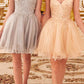 Ladivine CD0213 Short A-Line and Glitter Tulle Dress