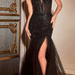 Cinderella Divine CD0214 Strapless Pointed Cup Beaded Mermaid Dress