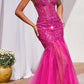 Cinderella Divine CD0214 Strapless Pointed Cup Beaded Mermaid Dress