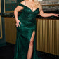 Ladivine CD0219 Long Off the Shoulder Sequin and Beaded Gown