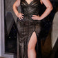 Ladivine CD0219 Long Off the Shoulder Sequin and Beaded Gown