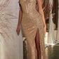 Ladivine CD0227 Long Strapless Embellished Beaded Formal Gown