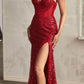 Ladivine CD0227 Long Strapless Embellished Beaded Formal Gown