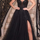 Ladivine CD0230W Long Strapless Layered Tulle Bridal Gown