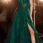 Ladivine CD0230 Long Strapless Layered Tulle Leg Slit Ballgown