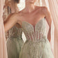 Ladivine CD0230 Long Strapless Layered Tulle Leg Slit Ballgown