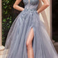 Ladivine CD0230W Long Strapless Layered Tulle Bridal Gown