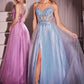 Ladivine CD0234 Long Lace and Tulle A-Line Ball Gown