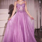 Ladivine CD0234 Long Lace and Tulle A-Line Ball Gown