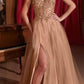 Ladivine CD0234 Long Lace and Tulle A-Line Ball Gown