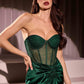 Ladivine CD2408 Dress Strapless Fitted Satin & Hot Stone Dress