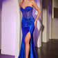Ladivine CD2408 Dress Strapless Fitted Satin & Hot Stone Dress